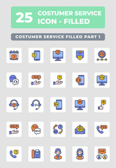 Costumer Service Filled Icon Style Design