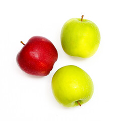 Red apple on white background.