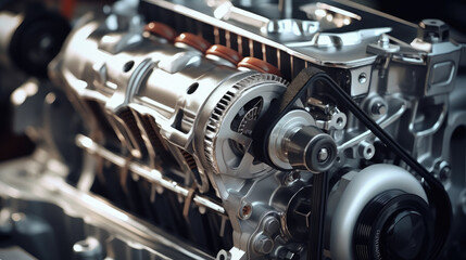 Fototapeta premium an engine in a light, ai generated.