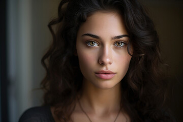 Fototapeta premium Fashion young portrait attractive face caucasian pretty women person female hair model white beauty