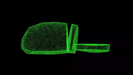 3D sliced bread on black background. Food and Nutrition concept. Business advertising backdrop. For title, text, presentation. 3d animation.