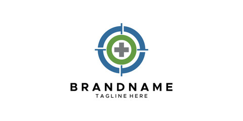 a graphic image with a medical target theme, on a white background. graphic vector base.