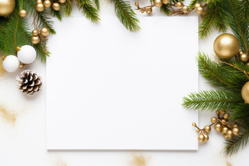 Obraz na płótnie Canvas Christmas holiday frame with copy space