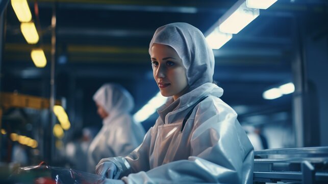 A Woman Wearing A Hijab Working On A Laptop