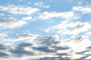 Sky background with clouds at dawn