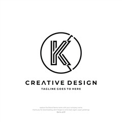 Initial K Letter logo design Creative Design
