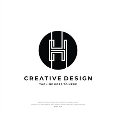 Initial H Letter logo design Creative Design H