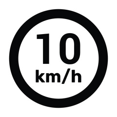 Speed limit sign 10 km h icon vector illustration