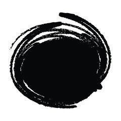 Brush circles round shape Stock black color design.