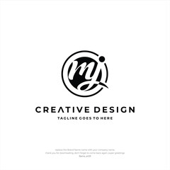 Letter MJ Logo Creative Design Premium Line Alphabet Monochrome Monogram emblem. Vector graphic design template element. Graphic Symbol for Corporate Business Identity.