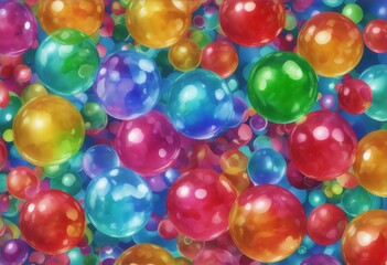 Multicolored rainbow soap ballons.Bright watercolor abstract background.