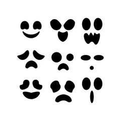Vector lovely halloween ghost face collection