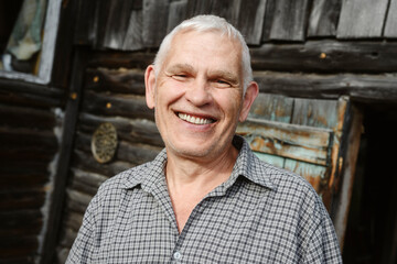 Happy senior man with gray hair