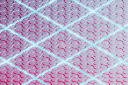 3D render of grid glowing on abstract pattern