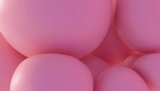 3D background of smooth pink bubbles