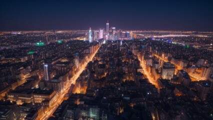city skyline at night
