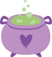 Halloween Witch Pot Spell Poison Illustration