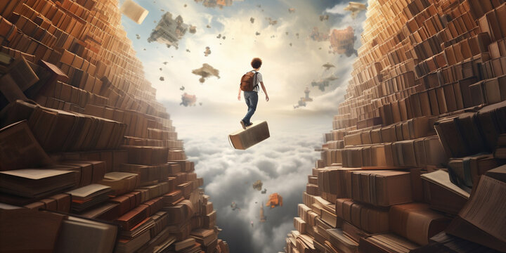The magical world of books. Knowledge and exciting adventures.