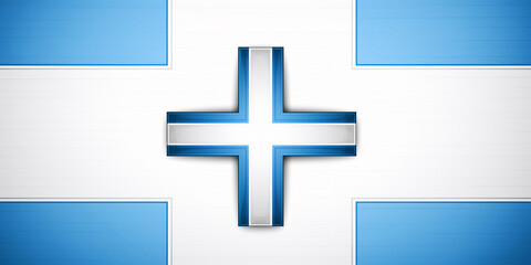 Obraz premium vibrant white rectangular panel with a blue Scandinavian cross