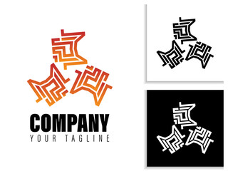 simple geometric logo design in gradient color