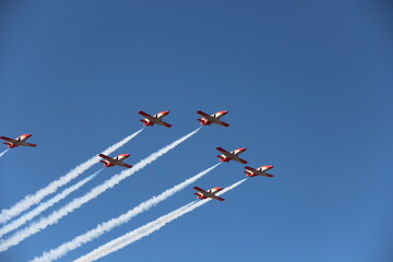 AVIONES DE COMBATE DEL EJERCITO ESPAÑOL PATRULLA AGUILA EJERCITO DEL AIRE DESFILE AEREO