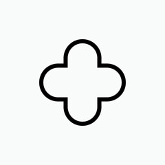 Obraz premium Add Icon. Plus, Positive. Ambulance, Medical Logo. Increase Sign and Symbol for Design, Presentation, Website or Apps Elements - Vector. 