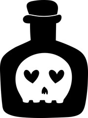 Halloween Witch Magic Skull Spell Silhoutte Illustration