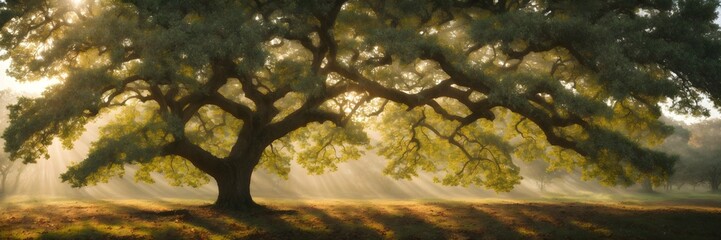 Obraz premium sun shining through trees