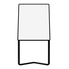 Menu stand signs isolated on white background. mockup of store template signboard , Metal cafe restaurant bar plastic badge black white, 3D illustration