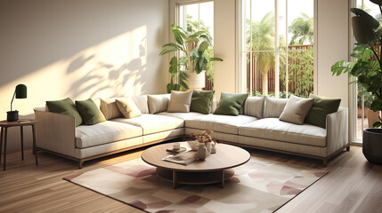 Fototapeta premium Modern Interior Design, 3D Render, 3D Illustration