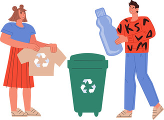 Recycle concept.  Reuse, recycle waste into reusable material, environment friendly lifestyle.