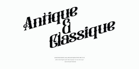 Antique Classic Vintage Old Traditional Elegant Logo Typography Alphabet Font Typeface
