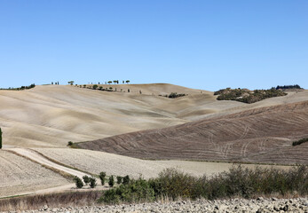  The rural landscape near San Quirico in Tuscany. Italy