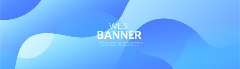 Abstract blue background with bubbles, Blue banner