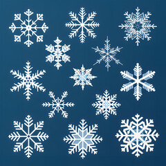 Fototapeta na wymiar set of ornamental snowflakes ai generative