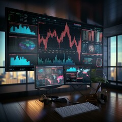 data visualization touch screen workspace forex stats stcks information