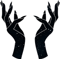 Woman Witch hands with mystical magic