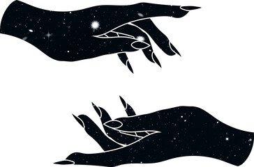 Woman Witch hands with mystical magic © NOTTY-STUDIO