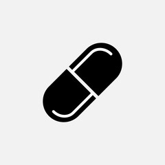 Capsule Icon - Vector Illustration In Glyph Style for Design and Websites, Presentation or Application.