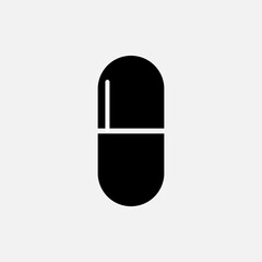 Capsule Icon - Vector Illustration In Glyph Style for Design and Websites, Presentation or Application.