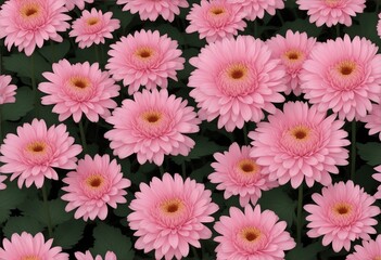 Closeup of pink beautiful blooming chrysanthemums chrysanthemum field.