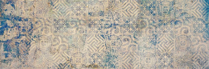 Papier Peint photo Maroc Background of vintage ceramic tiles.