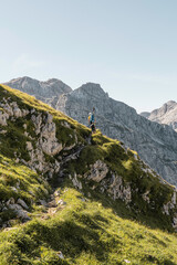 hiking in the mountains