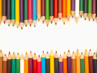 Fototapeta premium Multicolored pencils isolated on a white background