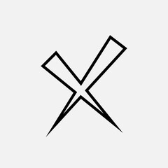 Cross Icon. Multiply Symbol. Reject Sign .  Disagree Element. Logo Component - Vector.