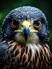 Naklejka premium Falcon in its Natural Habitat, Wildlife Photography, Generative AI