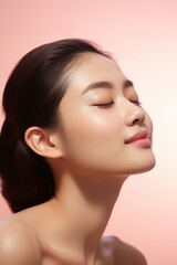 Young asian beauty woman with korean makeup style. AI Generated