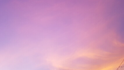 Nature Background. Evening Vanilla Sky and beautiful sunset light