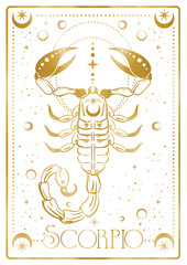 Scorpio  Zodiac astrology horoscope Gold cards