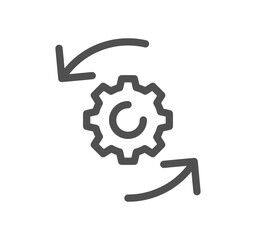 Setup and settings related icon outline and linear symbol.	
